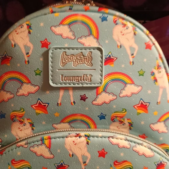 🆕 LOUNGEFLY LISA FRANK MARKIE the Unicorn Rainbow Mini Backpack - Picture 4 of 6